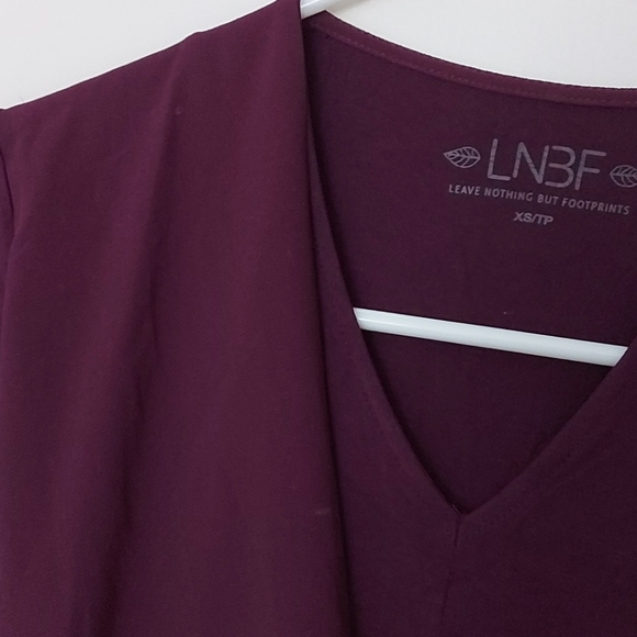 LNBF purple jersey and chiffon long sleeve top - Picture 2 of 4